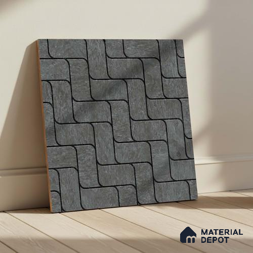 Patterned Look Parking Tile TL 08416  1.6 ft x 1.6 ft Vitrified Matte Finish - 12 mm | Pattern Alignment May Vary | 2-3 mm Spacer is Mandatory
