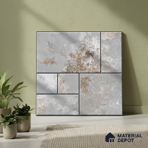 Stone Look Parking Tile TL 08422  1.6 ft x 1.6 ft Vitrified Matte Finish - 12 mm | Pattern Alignment May Vary | 2-3 mm Spacer is Mandatory