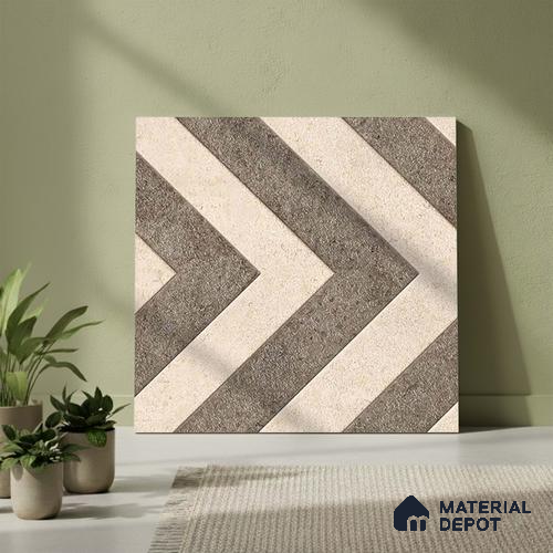 Patterned Look Parking Tile TL 08424  1.6 ft x 1.6 ft Vitrified Matte Finish - 12 mm | Pattern Alignment May Vary | 2-3 mm Spacer is Mandatory