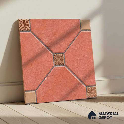 Moroccan Look Parking Tile TL 08419  1.6 ft x 1.6 ft Vitrified Matte Finish - 12 mm | Pattern Alignment May Vary | 2-3 mm Spacer is Mandatory