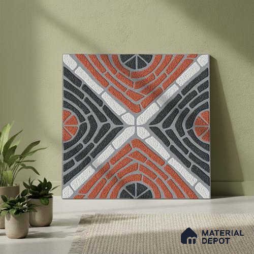 Patterned Look Parking Tile TL 08421  1.6 ft x 1.6 ft Vitrified Matte Finish - 12 mm | Pattern Alignment May Vary | 2-3 mm Spacer is Mandatory