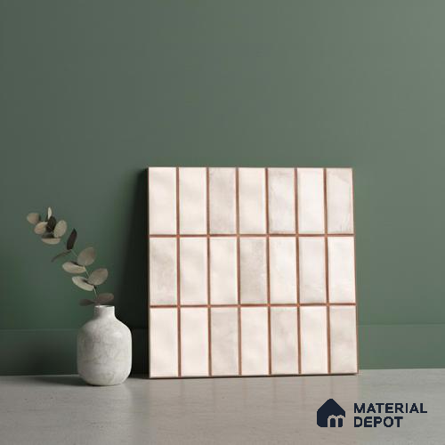 Faux Subway Look Wall Tile TL 08136 B Florim Bone 1 ft x 1 ft Ceramic Glossy Finish - 10 mm | Please Expect a Slight Variation of Pattern