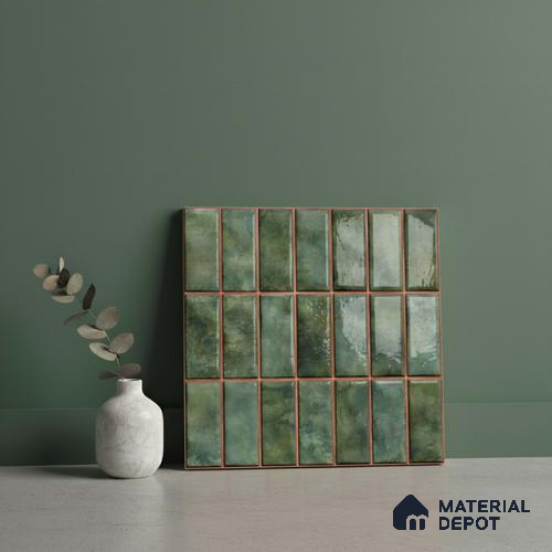 Faux Subway Look Wall Tile TL 08136 D Florim Emerald 1 ft x 1 ft Ceramic Glossy Finish - 10 mm | Please Expect a Slight Variation of Pattern