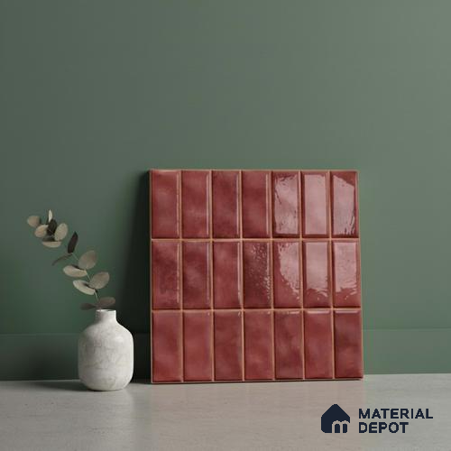 Faux Subway Look Wall Tile TL 08136 E Florim Maple 1 ft x 1 ft Ceramic Glossy Finish - 10 mm | Please Expect a Slight Variation of Pattern