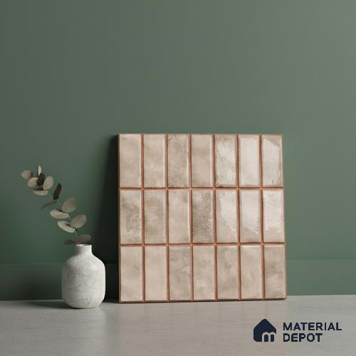 Faux Subway Look Wall Tile TL 08136 F Florim Peanut 1 ft x 1 ft Ceramic Glossy Finish - 10 mm | Please Expect a Slight Variation of Pattern