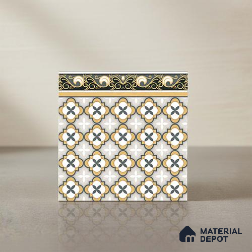 Moroccan Carpet Tile TL 08346 B 61019 B 1 ft x 1 ft Ceramic Matte Finish - 10 mm | Please Expect a Slight Variation of Pattern