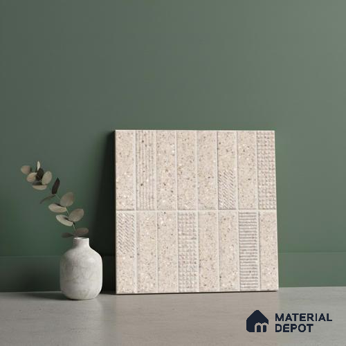 Faux Subway Look Wall Tile TL 08138 D G Zilong Crema Hl 1 ft x 1 ft Ceramic Matte Finish - 10 mm | Please Expect a Slight Variation of Pattern
