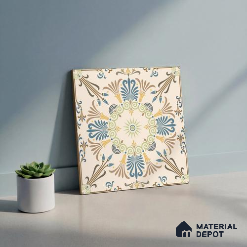 Moroccan Wall & Floor Tile TL 10468 Brisa 1 ft x 1 ft Vitrified Glue Granula Matte Finish - 9.5 mm | Suitable For Living Room, Bedroom, Kitchen | 2 mm Spacer is Mandatory | Please Expect a Slight Variation of Pattern