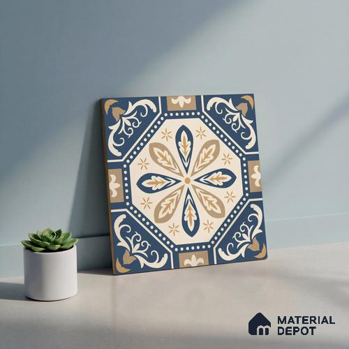 Moroccan Wall & Floor Tile TL 10473 Prismaа 1 ft x 1 ft Vitrified Glue Granula Matte Finish - 9.5 mm | Suitable For Living Room, Bedroom, Kitchen | 2 mm Spacer is Mandatory | Please Expect a Slight Variation of Pattern