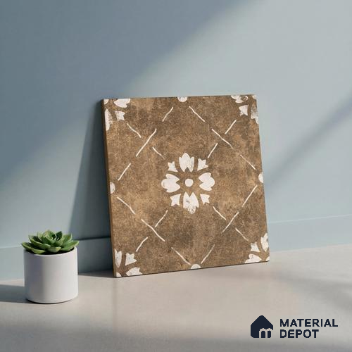 Moroccan Wall & Floor Tile TL 10457 Bruma Beige 1 ft x 1 ft Vitrified Matte Finish - 9.5 mm | Suitable For Living Room, Bedroom, Kitchen | 2 mm Spacer is Mandatory | Please Expect a Slight Variation of Pattern
