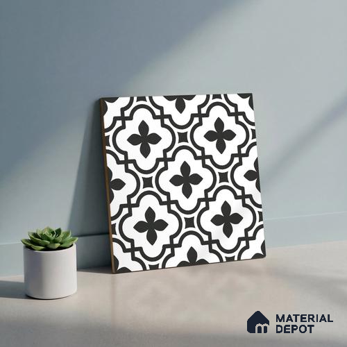 Moroccan Wall & Floor Tile TL 10465 Romano 1 ft x 1 ft Vitrified Matte Finish - 9.5 mm | Suitable For Living Room, Bedroom, Kitchen | 2 mm Spacer is Mandatory | Please Expect a Slight Variation of Pattern