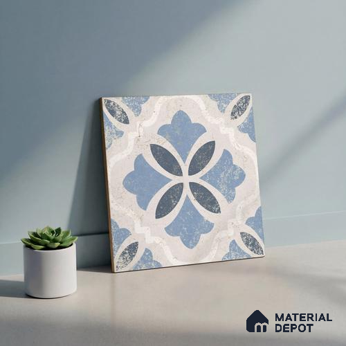 Moroccan Wall & Floor Tile TL 10456 Belfast 1 ft x 1 ft Vitrified Matte Finish - 9.5 mm | Suitable For Living Room, Bedroom, Kitchen | 2 mm Spacer is Mandatory | Please Expect a Slight Variation of Pattern