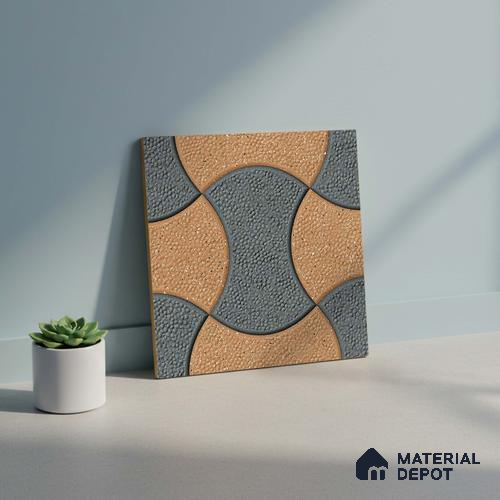 Patterned Look Parking Tile TL 08366  1 ft x 1 ft Vitrified Matte Finish - 8 mm | Please Expect a Slight Variation of Pattern