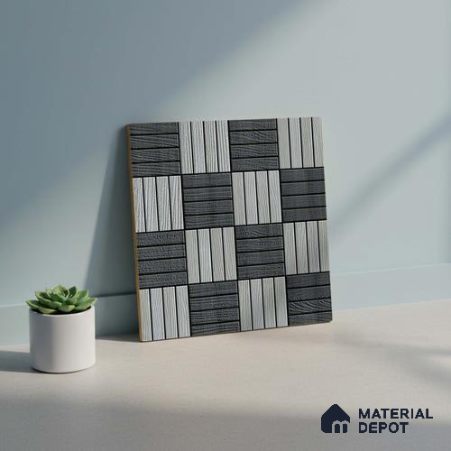 Patterned Look Parking Tile TL 08374 1 ft x 1 ft Vitrified Matte Finish - 8 mm | Please Expect a Slight Variation of Pattern
