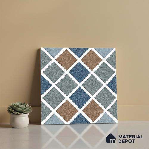 Patterned Look Parking Tile TL 08369  1 ft x 1 ft Vitrified Matte Finish - 8 mm | Please Expect a Slight Variation of Pattern