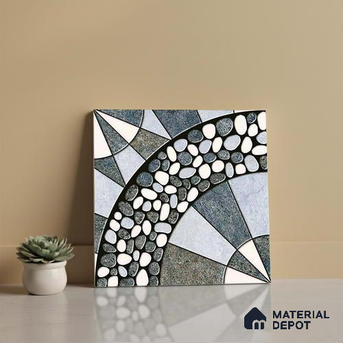 Patterned Look Parking Tile TL 08389 1 ft x 1 ft Vitrified Matte Finish - 8 mm | Please Expect a Slight Variation of Pattern