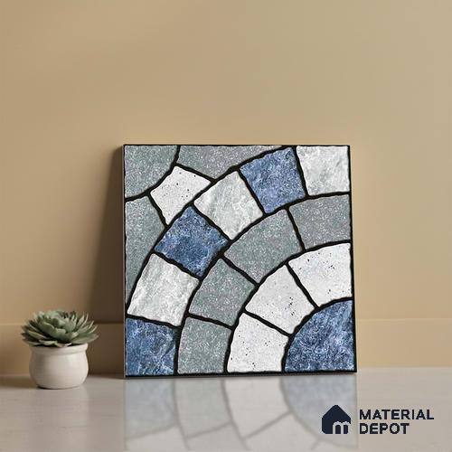 Patterned Look Parking Tile TL 08370  1 ft x 1 ft Vitrified Matte Finish - 8 mm | Please Expect a Slight Variation of Pattern