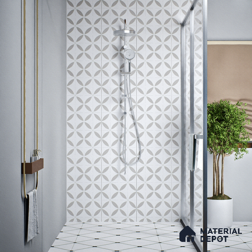 Moroccan Tile TL 08014  Emberline Multi Colour 1 ft x 1 ft Vitrified Matte Finish - 9 mm | Suitable for Living Room, Kitchen, Balcony Floor & Wall | Please Expect a Slight Variation of Pattern