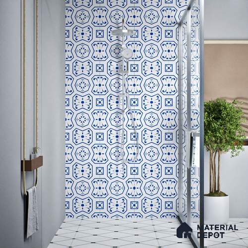 Moroccan Tile TL 08012 Zenith Taupe White 1 ft x 1 ft Vitrified Matte Finish - 9 mm | Suitable for Living Room, Kitchen, Balcony Floor & Wall | Please Expect a Slight Variation of Pattern