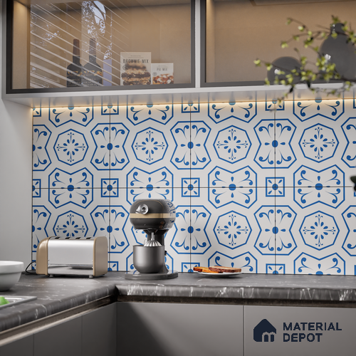 Moroccan Tile TL 08012  Zenith Taupe White 1 ft x 1 ft Vitrified Matte Finish - 9 mm | Suitable for Living Room, Kitchen, Balcony Floor & Wall | Please Expect a Slight Variation of Pattern