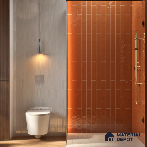 Subway Look  Tile TL 07669 C Plain Fox 1 ft x 2.95 inch Designer Tiles Ceramic Glossy Finish - 9 mm