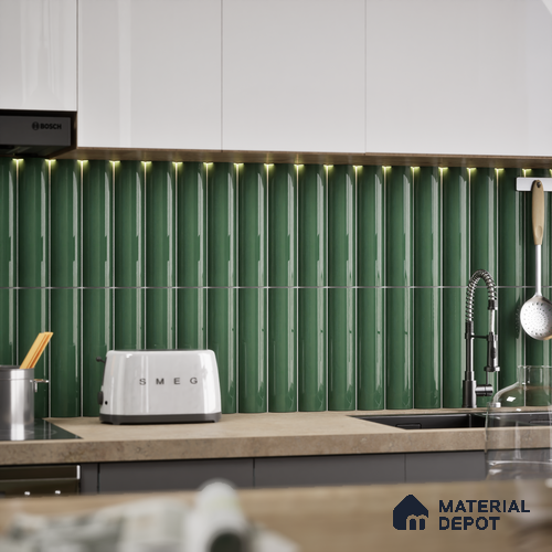 Subway Look Tile TL 07644 E Pentagone Pine 1 ft x 2.95 inch Designer Tiles Ceramic Glossy Finish - 9 mm