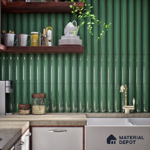 Subway Look  Tile TL 07643 E Oval Pine 1 ft x 2.95 inch Designer Tiles Ceramic Glossy Finish - 9 mm