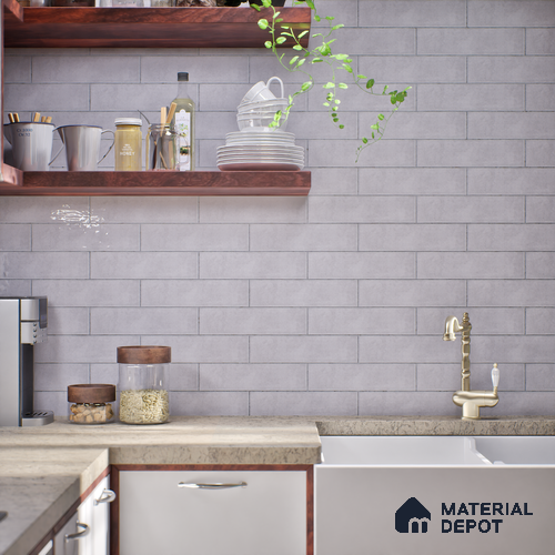 Subway Look Tile TL 07616 B Cambry Dk Grey 1 ft x 2.95 inch Designer Tiles Ceramic Glossy Finish - 9 mm