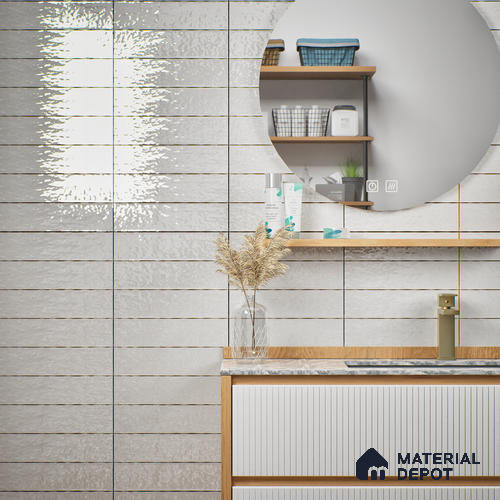 Subway Look Tile TL 07616 E Cambry White 1 ft x 2.95 inch Designer Tiles Ceramic Glossy Finish - 9 mm