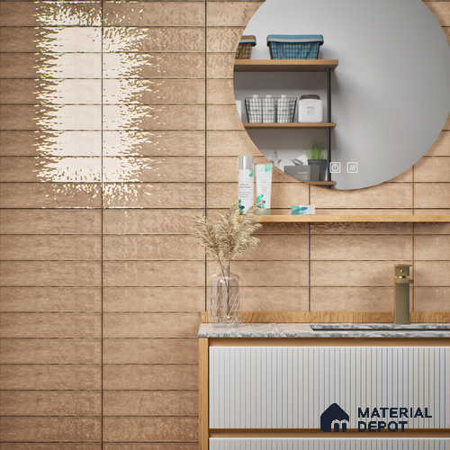 Subway Look  Tile TL 07616 H Cambry Sand 1 ft x 2.95 inch Designer Tiles Ceramic Glossy Finish - 9 mm