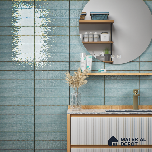 Subway Look  Tile TL 07616 I Cambry Sky 1 ft x 2.95 inch Designer Tiles Ceramic Glossy Finish - 9 mm