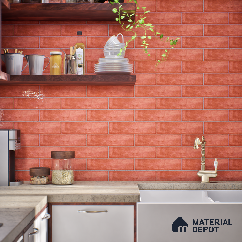 Subway Look Tile TL 07616 Cambry Brown 1 ft x 2.95 inch Designer Tiles Ceramic Glossy Finish - 9 mm