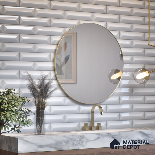 Subway Look  Tile TL 07642 F Toro White 1 ft x 2.95 inch Designer Tiles Ceramic Glossy Finish - 9 mm