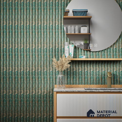 Subway Look  Tile TL 07641 B Bamboo Green 1 ft x 2.95 inch Designer Tiles Ceramic Matte Finish - 9 mm | 4 Random Design