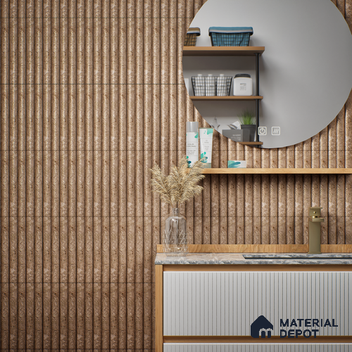 Subway Look  Tile TL 07641 D Bamboo Ochre 1 ft x 2.95 inch Designer Tiles Ceramic Matte Finish - 9 mm | 4 Random Design