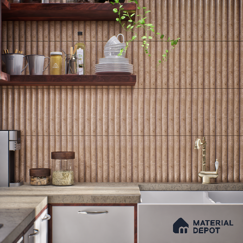 Subway Look Tile TL 07641 D Bamboo Ochre 1 ft x 2.95 inch Designer Tiles Ceramic Matte Finish - 9 mm | 4 Random Design