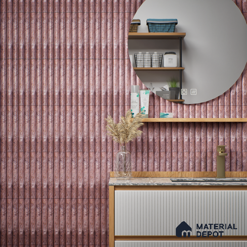 Subway Look  Tile TL 07641 E Bamboo Rosy Brown 1 ft x 2.95 inch Designer Tiles Ceramic Matte Finish - 9 mm | 4 Random Design