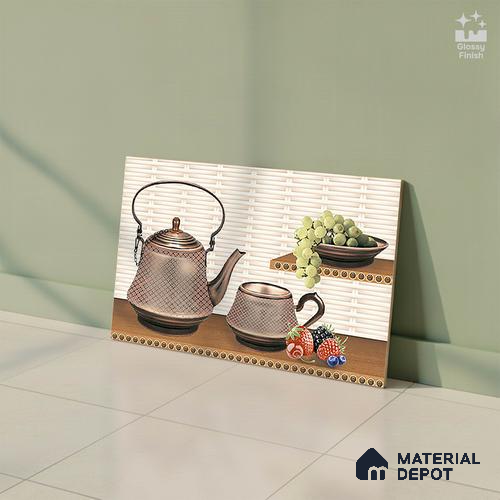 Patterned Tile TL 08277 B 4461 K1 18 x 12 inch Ceramic Glossy Finish - 7 mm