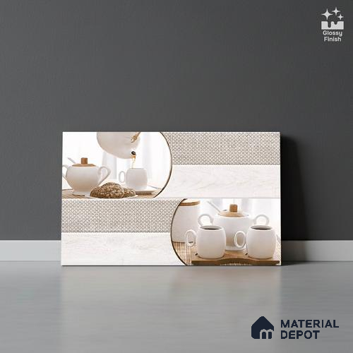 Patterned Tile TL 08279 4494 K1 18 x 12 inch Ceramic Glossy Finish - 7 mm