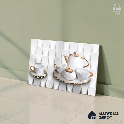 Patterned Tile TL 08273 B 1692 K1 18 x 12 inch Ceramic Glossy Finish - 7 mm