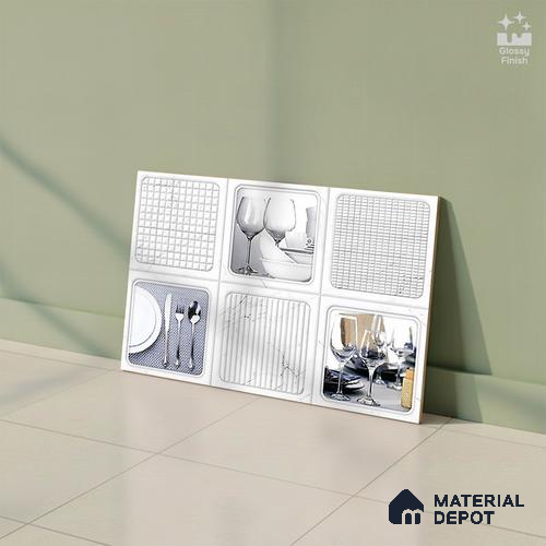 Patterned Tile TL 08280 C 5211 K2 18 x 12 inch Ceramic Glossy Finish - 7 mm