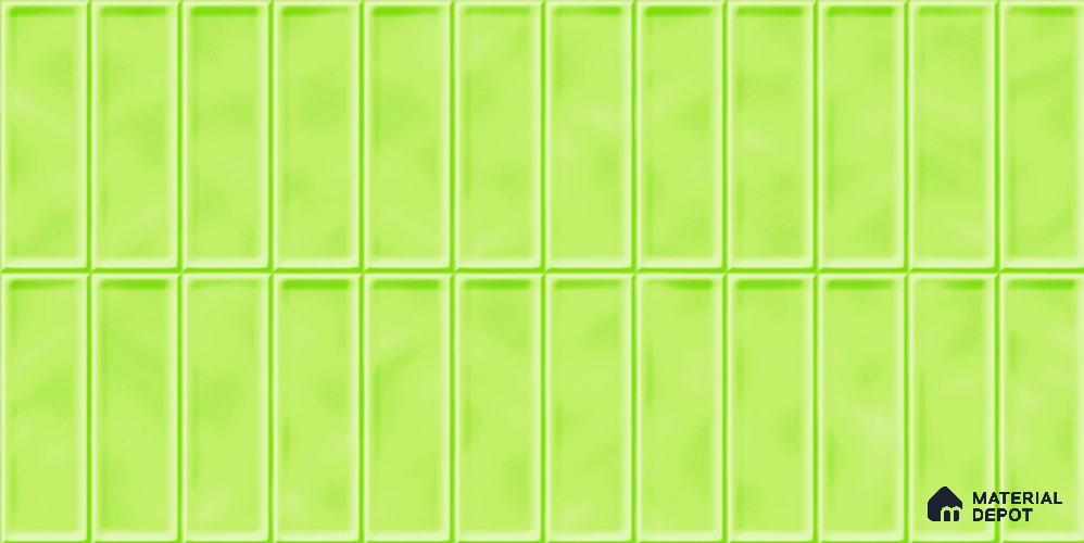 Faux Subway Tile TL 08028 B Coolbloom Green 2 ft x 1 ft Ceramic Glossy Finish - 9 mm | Suitable for Bathroom & Kitchen | Please Expect a Slight Variation of Pattern