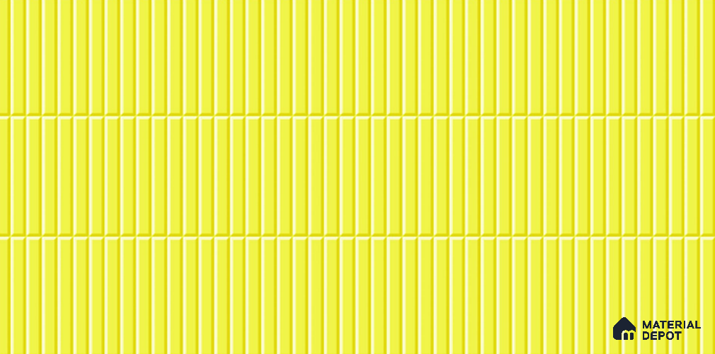 Faux Subway Tile TL 08030 C Marigold Track Yellow 2 ft x 1 ft Ceramic Glossy Finish - 9 mm | Suitable for Bathroom & Kitchen | Please Expect a Slight Variation of Pattern
