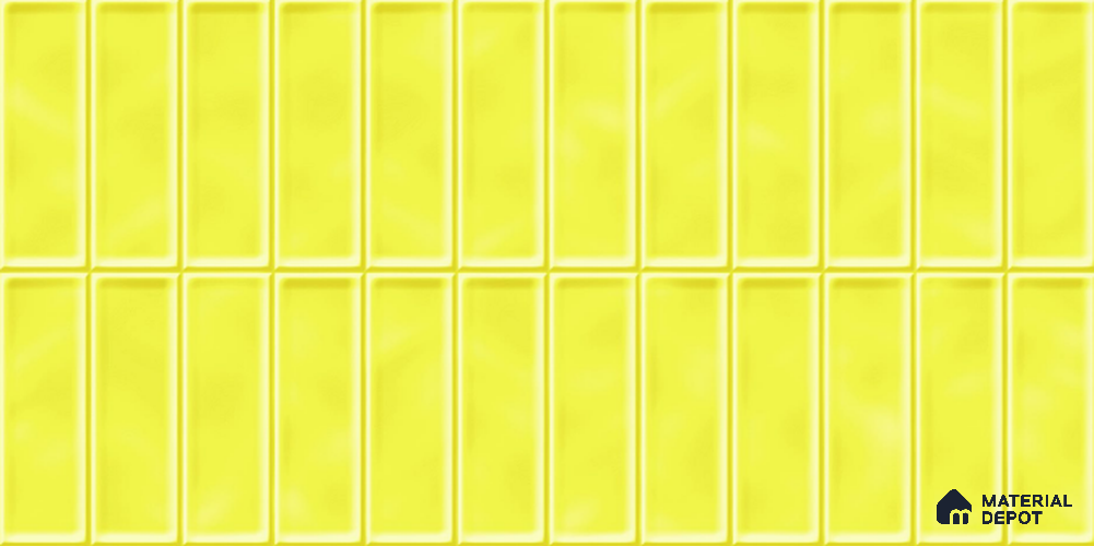 Faux Subway Tile TL 08030 B  Amberline Yellow 2 ft x 1 ft Ceramic Glossy Finish - 9 mm | Suitable for Bathroom & Kitchen | Please Expect a Slight Variation of Pattern