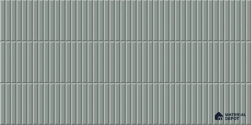 Faux Subway Tile TL 08024 C Sage Rise Grey 2 ft x 1 ft Ceramic Glossy Finish - 9 mm | Suitable for Bathroom & Kitchen | Please Expect a Slight Variation of Pattern