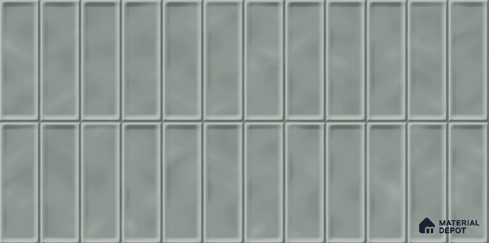 Faux Subway Tile TL 08024 B  Aloe Tread Grey 2 ft x 1 ft Ceramic Glossy Finish - 9 mm | Suitable for Bathroom & Kitchen | Please Expect a Slight Variation of Pattern