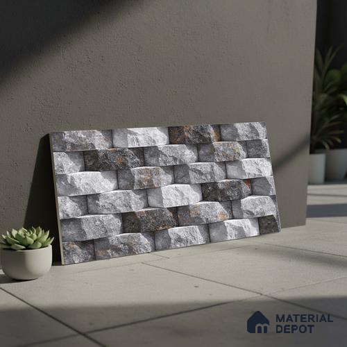 Stacked Stone Tile TL 08310 Napolio Grafito 2 ft x 1 ft Ceramic Matte Finish - 10 mm