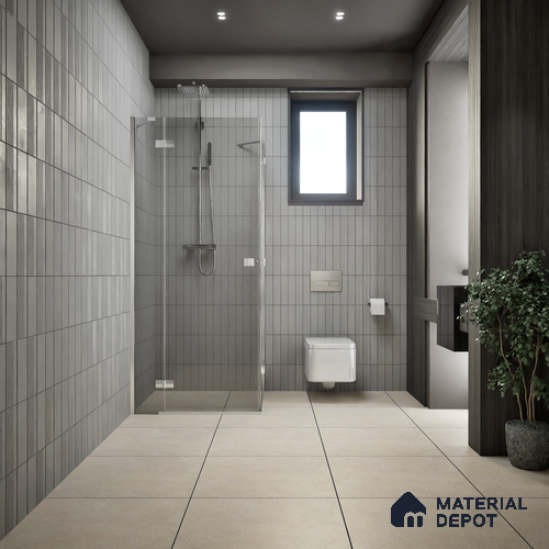 Stone Look Floor Tile TL 07670 Taupe Beton 2 ft x 2 ft Matte Finish Vitrified Tile - 9 mm | 10 Random Design | Suitable For Living Room, Dining & Patio