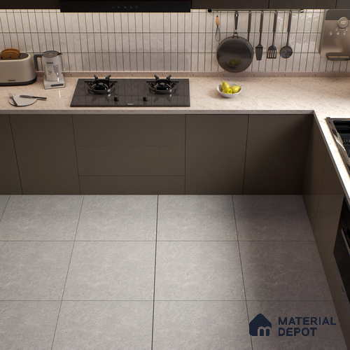 Stone Look Floor Tile TL 07671 B Gris Meta Stone 2 ft x 2 ft Matte Finish Vitrified Tile - 9 mm | 10 Random Design | Suitable For Living Room, Dining & Patio