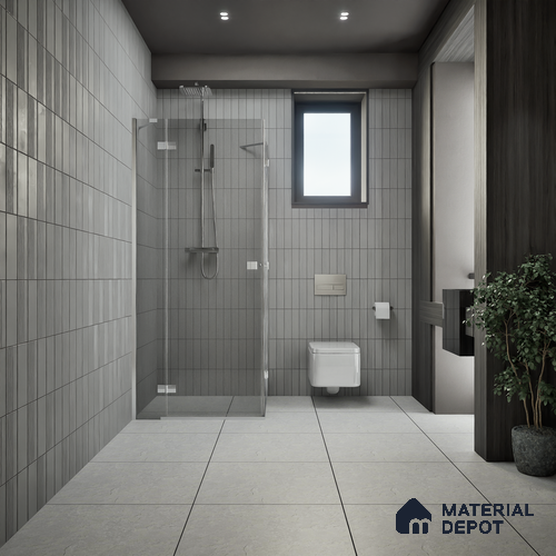 Stone Look Floor Tile TL 07671 Silver Meta Stone 2 ft x 2 ft Matte Finish Vitrified Tile - 9 mm | 10 Random Design | Suitable For Living Room, Dining & Patio
